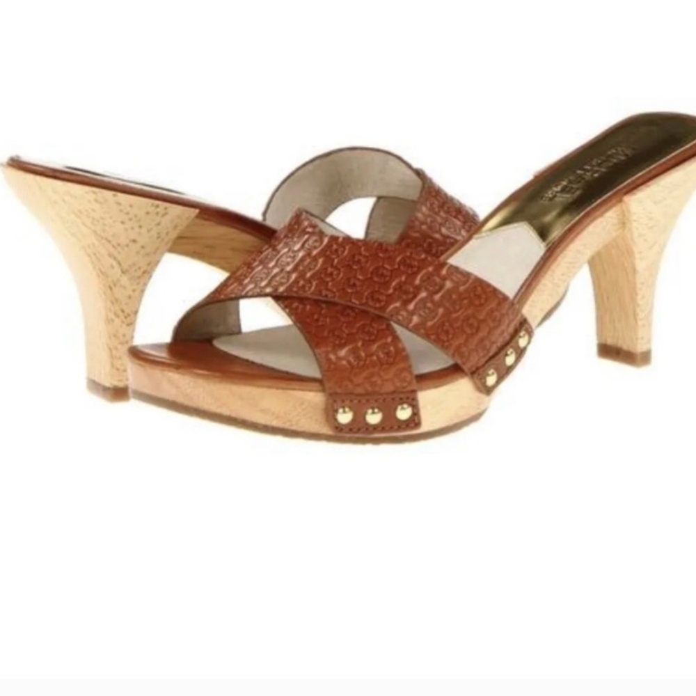Michael Kors Tan Textured Mules